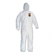 KleenGuard A30 Elastic-Back and Cuff Hooded Coveralls, 4X-Large, White, 21/Carton (46117)