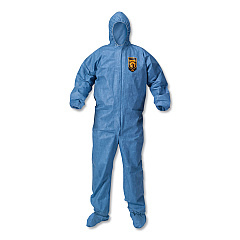 KleenGuard A60 Blood And Chemical Splash Protection Coveralls, Large, Blue, 24/carton (KCC45093)