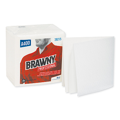 Brawny Professional All Purpose Wipers, 13 x 13, White, 50/Pack, 16/Carton (GPC29215)