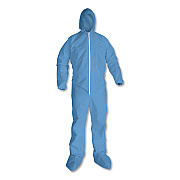 KleenGuard A65 Zipper Front Flame Resistant Coveralls, Large, Blue, 25/Carton (KCC45353)
