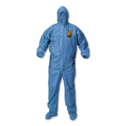 KleenGuard A60 Blood and Chemical Splash Protection Coveralls, X-Large, Blue, 24/Carton (45094)