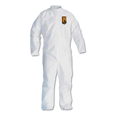 KleenGuard A30 Elastic Back Coveralls, Medium, White, 25/Carton (46002)