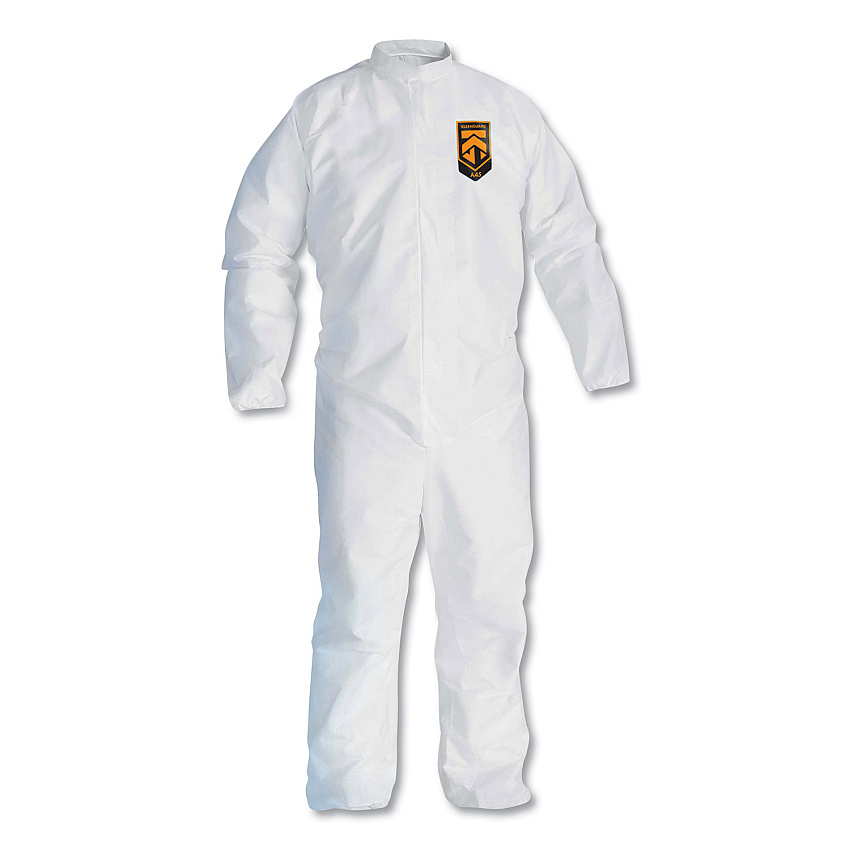 KleenGuard A30 Elastic Back Coveralls, Medium, White, 25/Carton (46002)