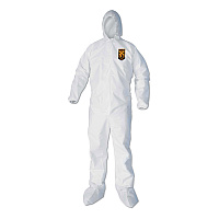 KleenGuard A40 Elastic-Cuff, Ankle, Hood and Boot Coveralls, 3X-Large, White, 25/Carton (KCC44336)