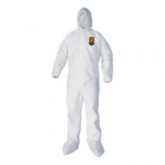 KleenGuard A40 Elastic-Cuff, Ankle, Hood and Boot Coveralls, 3X-Large, White, 25/Carton (44336)