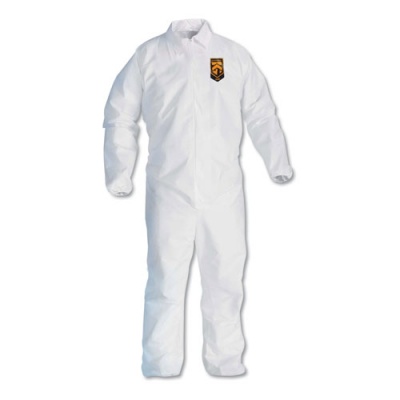KleenGuard A40 Elastic-Cuff and Ankles Coveralls, 4X-Large, White, 25/Carton (44317)