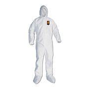 KleenGuard A30 Elastic Back and Cuff Hooded/Boots Coveralls, 3XL, White 21/Carton (KCC46126)