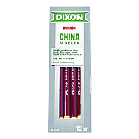 Dixon China Marker, 0.3" x 7", Crimson Red, Dozen (000710002)