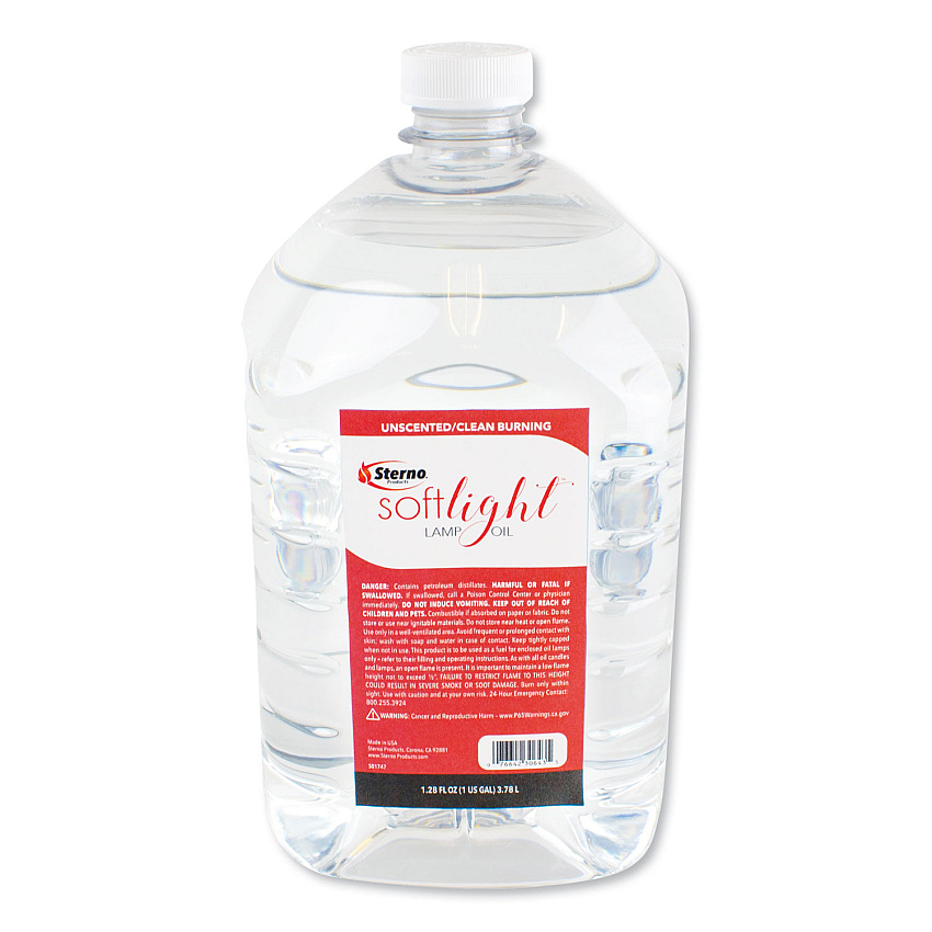 Sterno Soft Light Liquid Wax Lamp Oil, Clear, 1 gal Bottle, 4/Carton (STE30644)