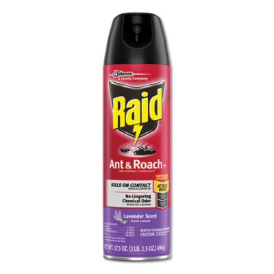 Raid Ant and Roach Killer, 17.5 oz Aerosol Spray, Lavender, 12/Carton (334632)