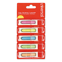 Universal Deluxe Pop-Up Page Flags, 0.5 x 1.75, Five Assorted Colors, 35 Flags/Dispenser, 5 Dispensers/Pack (UNV99015)