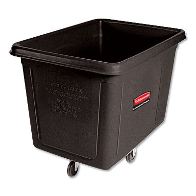 Rubbermaid Commercial Cube Truck, 149 gal, 600 lb Capacity, Plastic, Black (RCP4619BLA)
