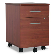 Linea Italia Trento Line Mobile Pedestal File, Left or Right, 2-Drawers: Box/File, Legal/Letter, Cherry, 16.5" x 19.75" x 23.63" (TR752CH)