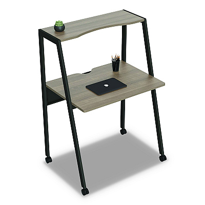 Linea Italia Kompass Flexible Home/Office Desk, 33" x 23.75" x 48", Natural Walnut (LITSH764NW)