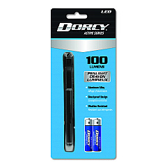 DORCY 100 Lumen LED Penlight, 2 AAA Batteries (Included), Silver (DCY411218)