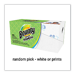 Bounty Quilted Napkins, 1-Ply, 12 1/10 x 12, Assorted - Print or White, 200/Pack (PGC34885)