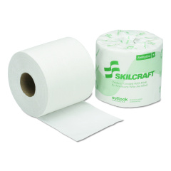 AbilityOne 8540005303770, SKILCRAFT Toilet Tissue, Septic Safe, 1-Ply, White, 1,200 Sheets/Roll, 80 Rolls/Box