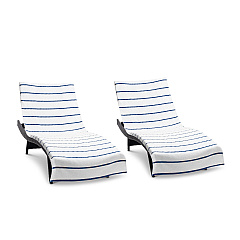 Las Rayas Chaise Cover 30x85 Navy, Pack Of 2 (PNP-CC-HS3085NV-2PK)