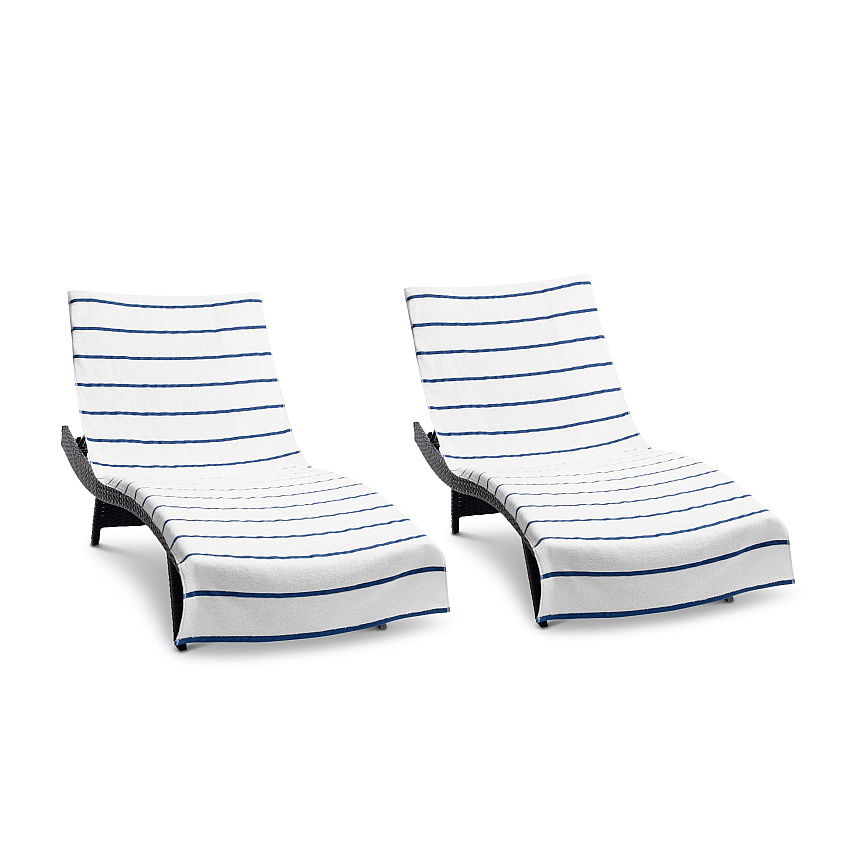 Las Rayas Chaise Cover 30x85 Navy, Pack Of 2 (PNP-CC-HS3085NV-2PK)