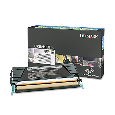 Lexmark C736H1KG Return Program High-Yield Toner, 12,000 Page-Yield, Black