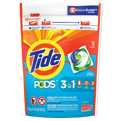 Tide Pods, Laundry Detergent, Clean Breeze, 35/Pack, 4 Pack/Carton (PGC93126CT)