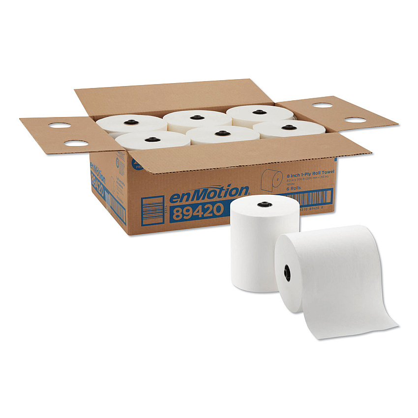 Georgia Pacific Professional Paper Towels, 1-Ply, 8.25" x 700 ft, White, 6 Rolls/Carton (GPC89420)