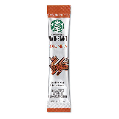 Starbucks VIA Ready Brew Coffee, 0.12 oz, Colombia, 8/Box (SBK11019881)