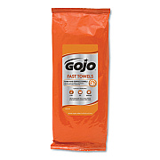 GOJO FAST TOWELS Hand Cleaning Towels, 2-Ply, 7.75 x 11, Fresh Citrus, Blue, 60/Pack, 6 Packs/Carton (GOJ628506)