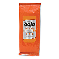 GOJO FAST TOWELS Hand Cleaning Towels, 2-Ply, 7.75 x 11, Fresh Citrus, Blue, 60/Pack, 6 Packs/Carton (GOJ628506)