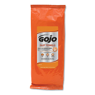 GOJO FAST TOWELS Hand Cleaning Towels, 2-Ply, 7.75 x 11, Fresh Citrus, Blue, 60/Pack, 6 Packs/Carton (GOJ628506)