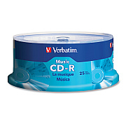 Verbatim CD-R Music Recordable Disc, 700 MB/80 min, 40x, Spindle, Silver, 25/Pack (VER96155)
