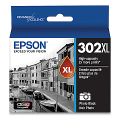 Epson T302XL120-S (T302XL) Claria High-Yield Ink, Photo Black