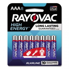 Rayovac High Energy Premium Alkaline AAA Batteries, 8/Pack (8248K)