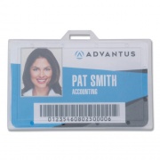 Advantus ID Card Holders, Horizontal, Clear 3.68" x 2.25" Holder, 3.38" x 2.13" Insert, 25/Pack (97099)