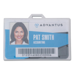 Advantus ID Card Holders, Horizontal, Clear 3.68" x 2.25" Holder, 3.38" x 2.13" Insert, 25/Pack (97099)