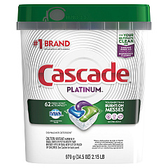 Cascade ActionPacs, Fresh Scent, 34.5 oz, 62 Packs/Bag, 3 Bags/Carton (PGC97726)