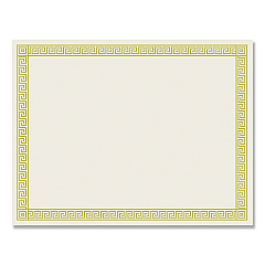 Great Papers Foil Border Certificates, 8.5 x 11, Ivory/Gold with Channel Gold Border, 12/Pack (COS963070)