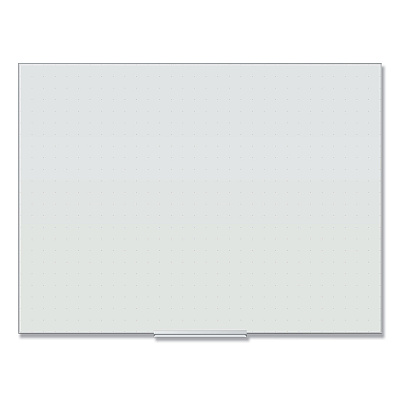 U Brands Floating Glass Ghost Grid Dry Erase Board, 47 x 35, White (UBR2799U0001)