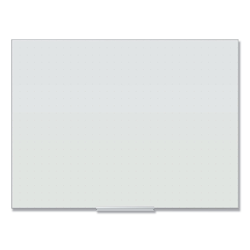 U Brands Floating Glass Ghost Grid Dry Erase Board, 47 x 35, White (UBR2799U0001)