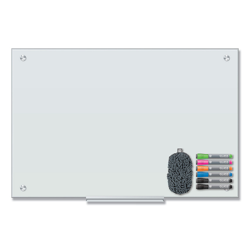 U Brands Magnetic Glass Dry Erase Board Value Pack, 36 x 24, White Surface (UBR3970U0001)
