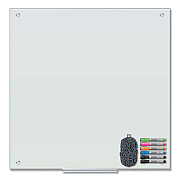 U Brands Magnetic Glass Dry Erase Board Value Pack, 35" x 35", Frosted White (UBR3971U0001)
