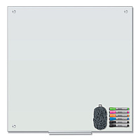 U Brands Magnetic Glass Dry Erase Board Value Pack, 35" x 35", Frosted White (UBR3971U0001)