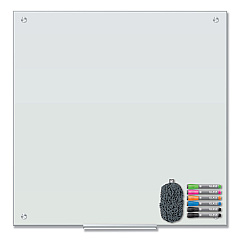 U Brands Magnetic Glass Dry Erase Board Value Pack, 35" x 35", Frosted White (UBR3971U0001)