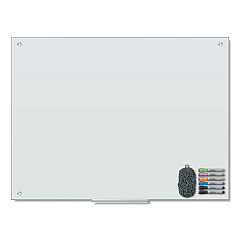 U Brands Magnetic Glass Dry Erase Board Value Pack, 47" x 35", Frosted White (UBR3972U0001)
