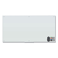 U Brands Magnetic Glass Dry Erase Board Value Pack, 70" x 35", Frosted White (UBR3973U0001)