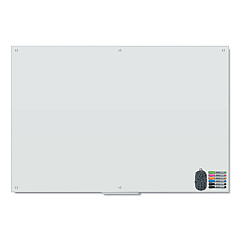 U Brands Magnetic Glass Dry Erase Board Value Pack, 70" x 47", Frosted White (UBR3974U0001)