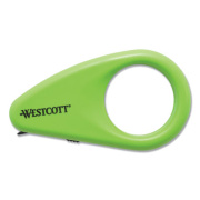Westcott Compact Safety Ceramic Blade Box Cutter, Fixed Blade, 0.5" Blade, 2.25" Plastic Handle, Green (16473)
