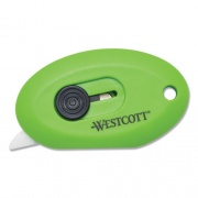 Westcott Compact Safety Ceramic Blade Box Cutter, Retractable Blade, 0.5" Blade, 2.5" Plastic Handle, Green (16474)
