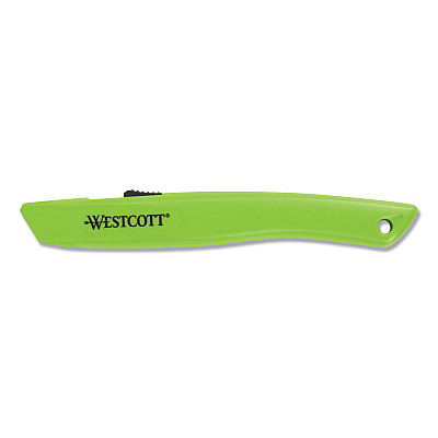Westcott Safety Ceramic Blade Box Cutter, 0.5" Blade, 6.15" Plastic Handle, Green (ACM17519)