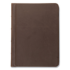 Samsill Vintage Hardback Zipper Portfolio, Vinyl, Dark Brown, 11 x 8.5 (SAM70836)